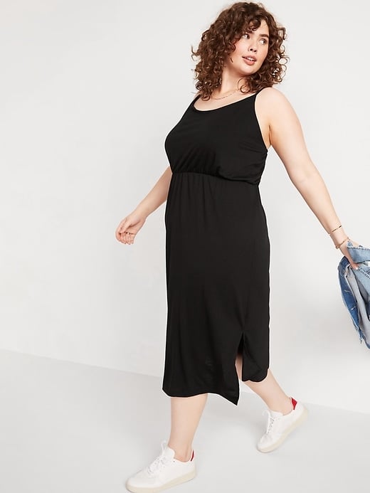 Old Navy Sleeveless Waist-Defined Slub-Knit Midi Dress | Best Dresses ...