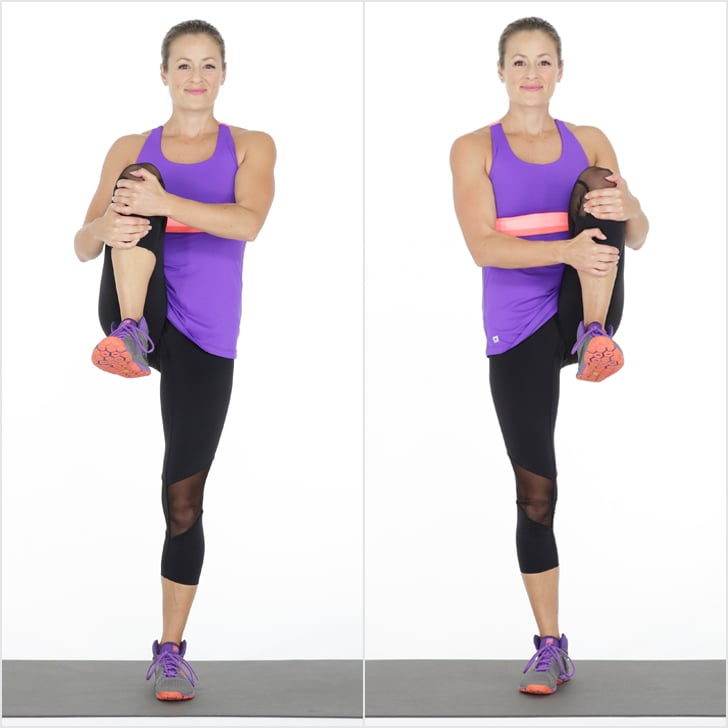 Alternating Knee Hug No Run Cardio Workout 20 Minutes Popsugar