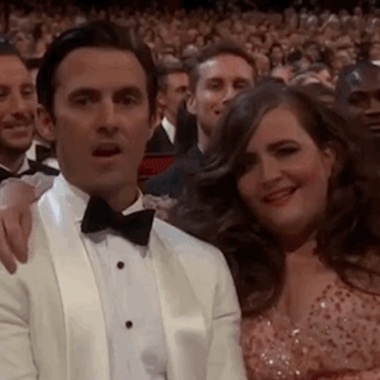 Aidy Bryant and Milo Ventimiglia at the 2018 Emmys