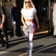 Kim Kardashian Debuts Red, White, and Blue Nylon Pantaleggings in NYC