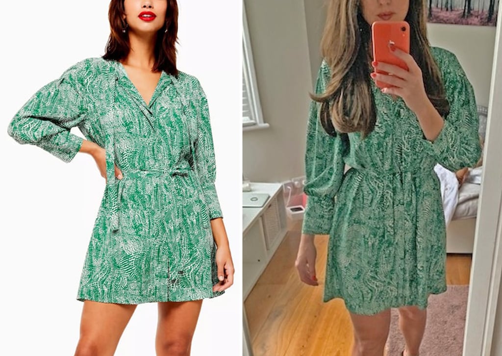 zara basic green dress