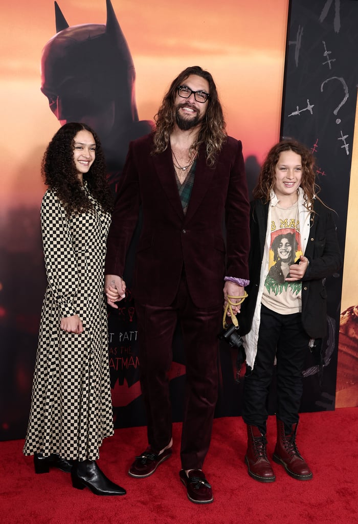 Jason Momoa and His Kids at "The Batman" Premiere in NYC
