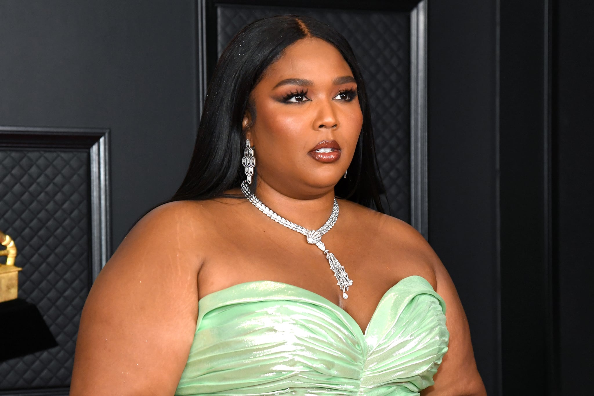 LOS ANGELES, CALIFORNIA - MARCH 14: Lizzo attends the 63rd Annual GRAMMY Awards at Los Angeles Convention Centre on March 14, 2021 in Los Angeles, California. (Photo by Kevin Mazur/Getty Images for The Recording Academy )