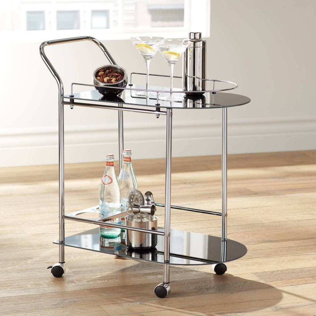 Chrome Rolling Serving Cart