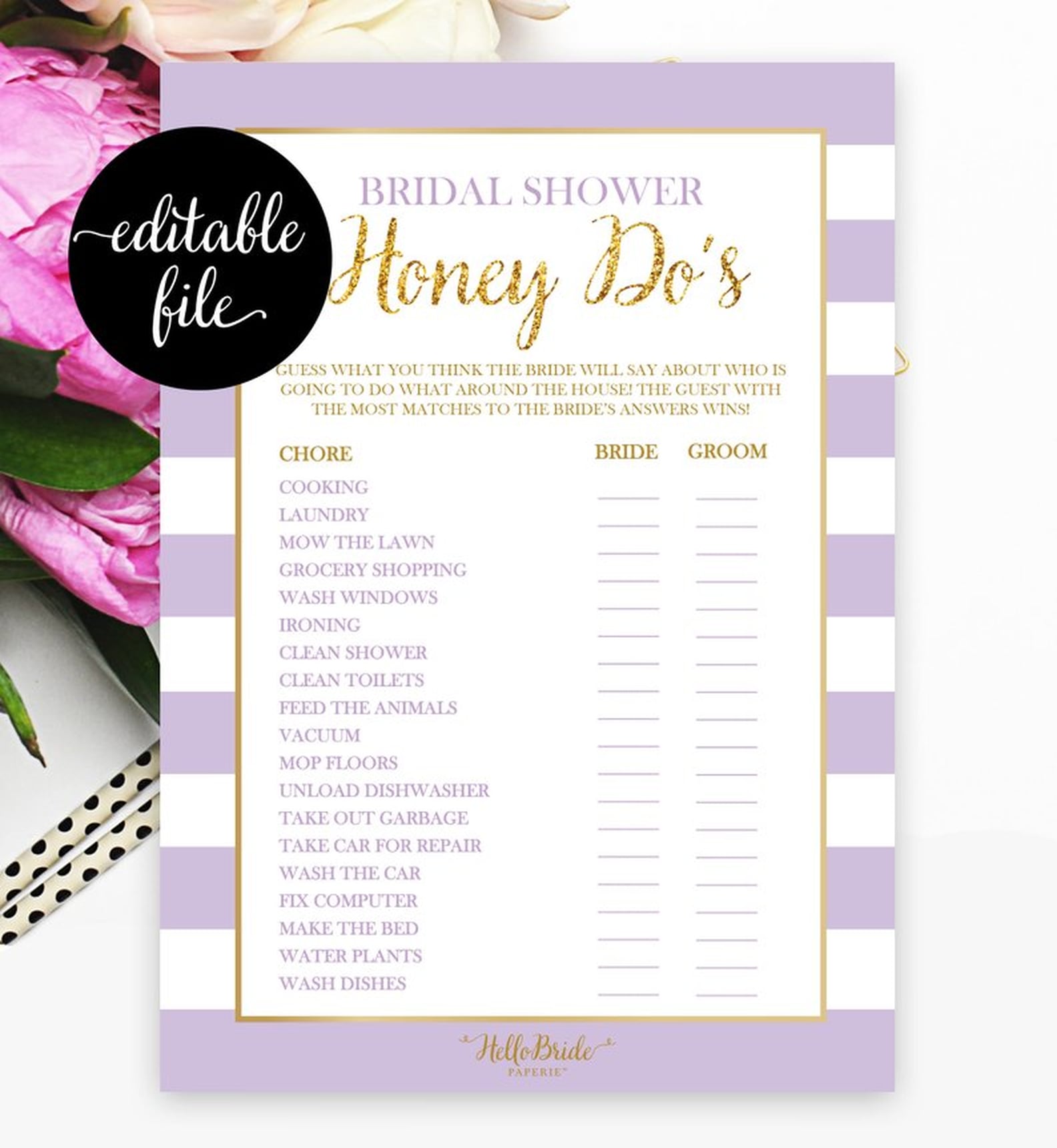 Printable Bridal Shower Games | PS Love