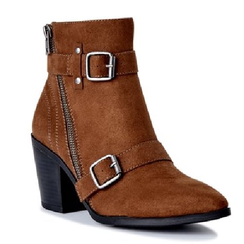 Scoop Women's Buckled Faux Suede Booties