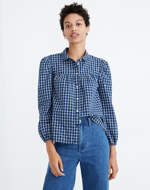 Plaid Peter Pan Collar Shirt