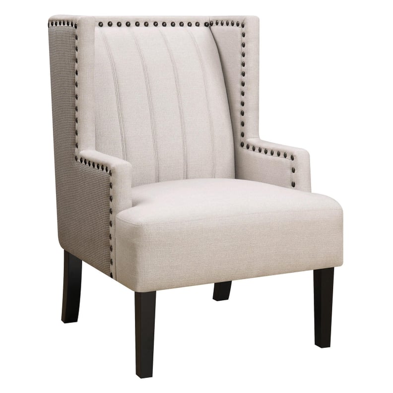 Coaster Furniture White Upholstered Indoor Accent Chair