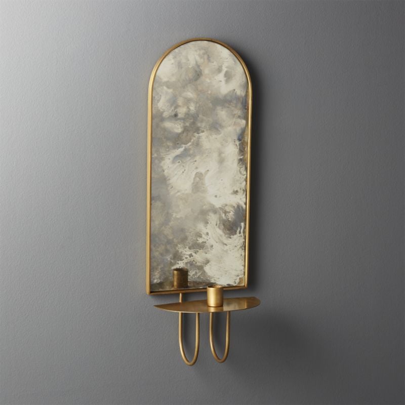 Get the Look: Edin Antiqued Mirror Taper Candle Wall Sconce