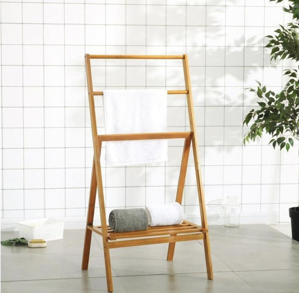 Freestanding Bamboo Towel Stand