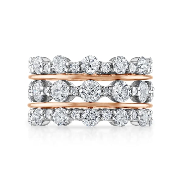 Stephanie Gottlieb Scalloped Diamond Stack Rings ($5,800 and up)