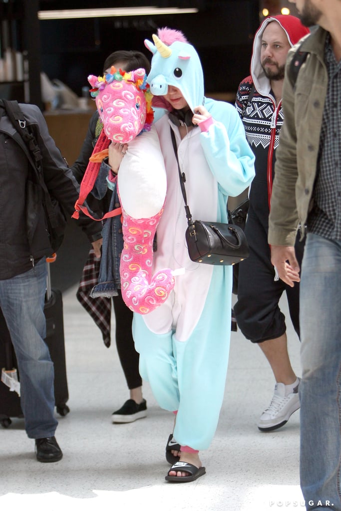 Miley Cyrus in a Unicorn Onesie Photos POPSUGAR Celebrity