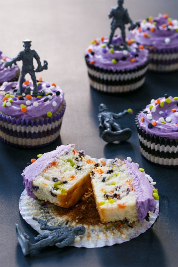 Halloween Confetti Cupcakes