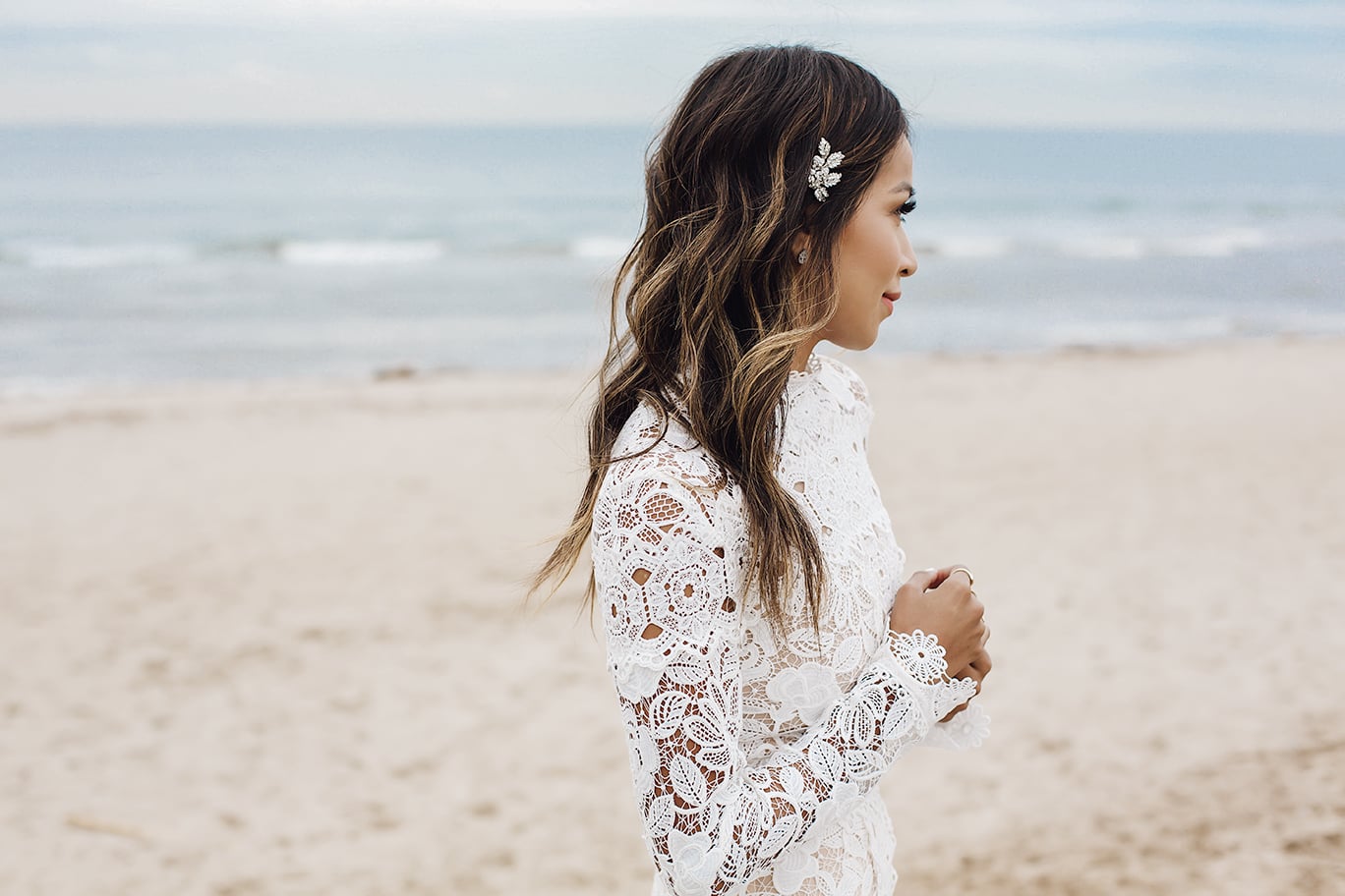 short sleeve lace party dress White Lace Short Sleeves Tea Length Wedding Party Dress, White Graduat main image 0