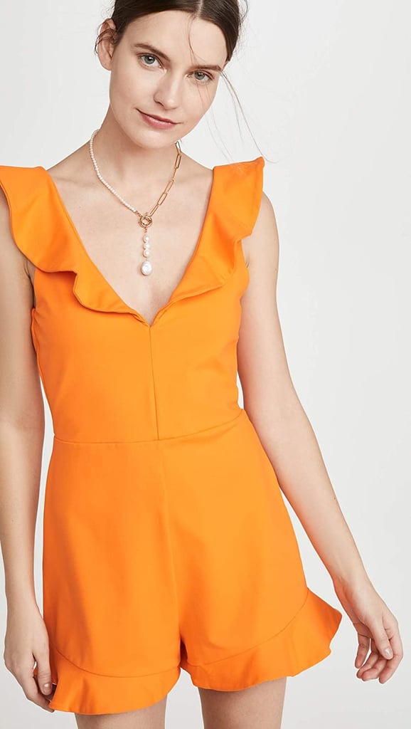 Susana Monaco Double V Ruffled Romper