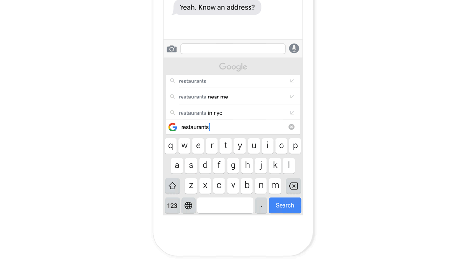Swipe across the keyboard to compose your text messages.