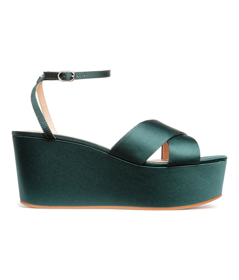 H&M Satin Platform Sandals