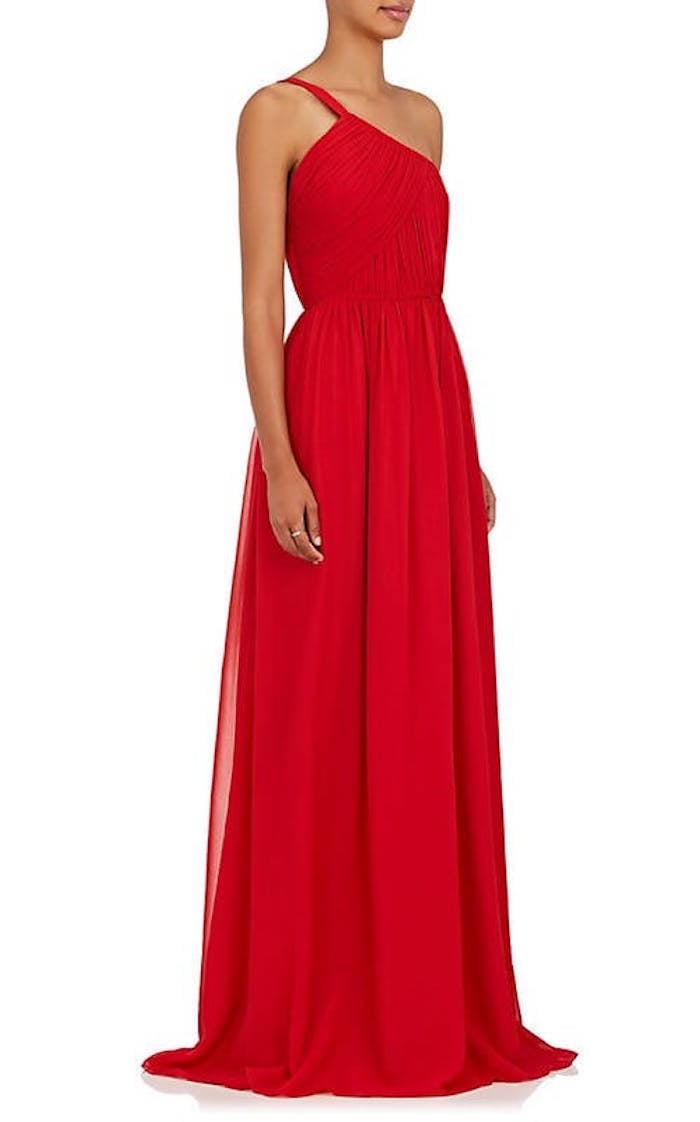 Lanvin Silk Georgette One-Shoulder Gown