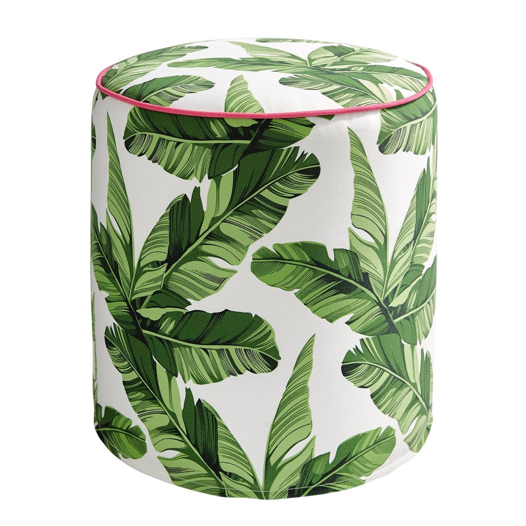 Round Palm Leaf Pouf