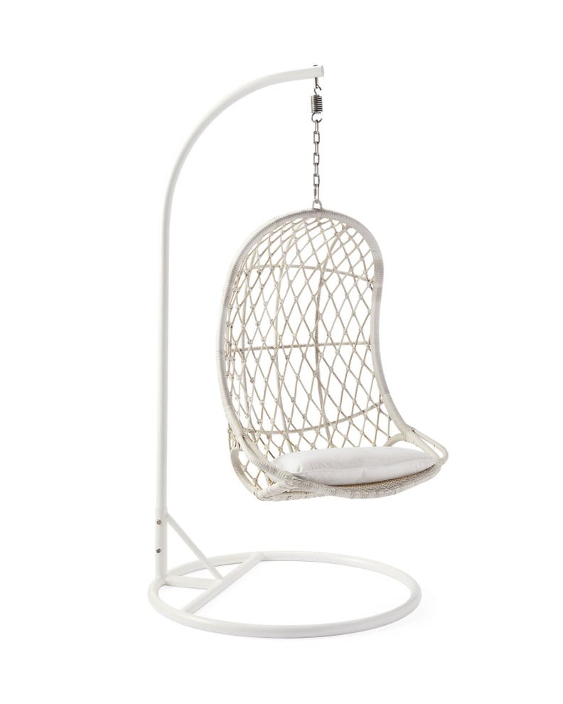 An Egg Chair: Serena & Lily Capistrano Hanging Chair & Stand