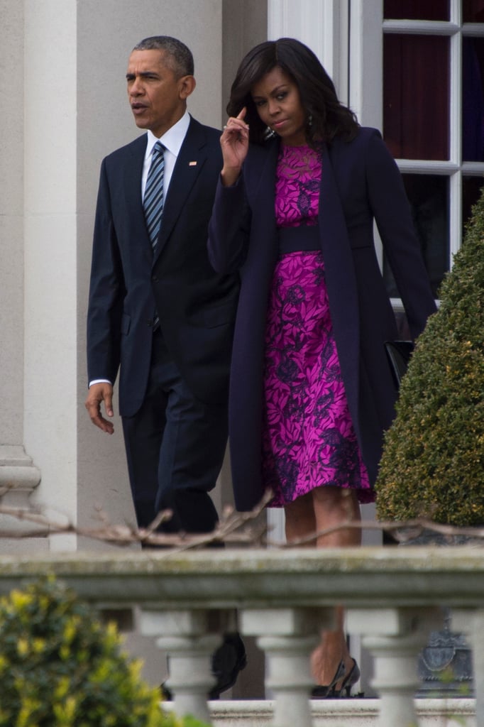Michelle Obama Oscar de la Renta Dress in London April 2016