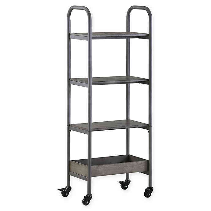Modern Farmhouse 4-Tier Utility Cart With Locking Casters