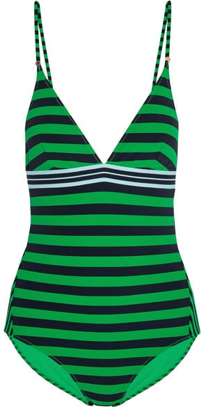 Stella McCartney Calypso Striped Swimsuit - Forest green