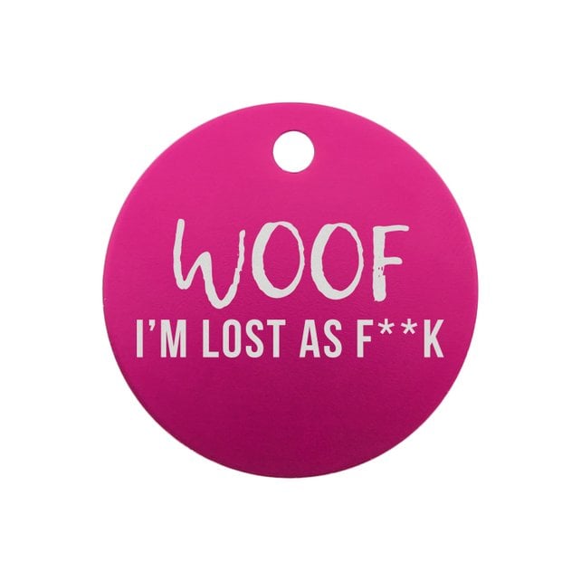 I'm Lost as F*ck Colorful Personalized Dog ID Tag