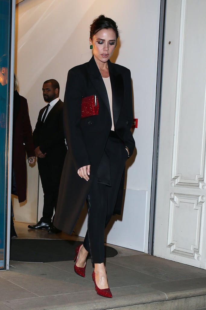 Victoria Beckham Red Glitter Pumps