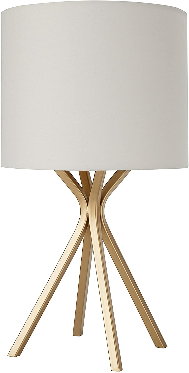 Rivet Gold Bedside Table Desk Lamp With Light Bulb