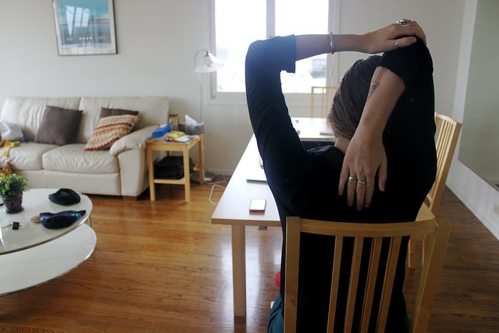 Desk Stretches To Relieve Neck And Shoulder Tension Popsugar Fitness