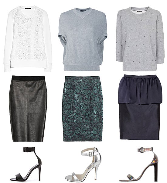 sweatshirt pencil skirt