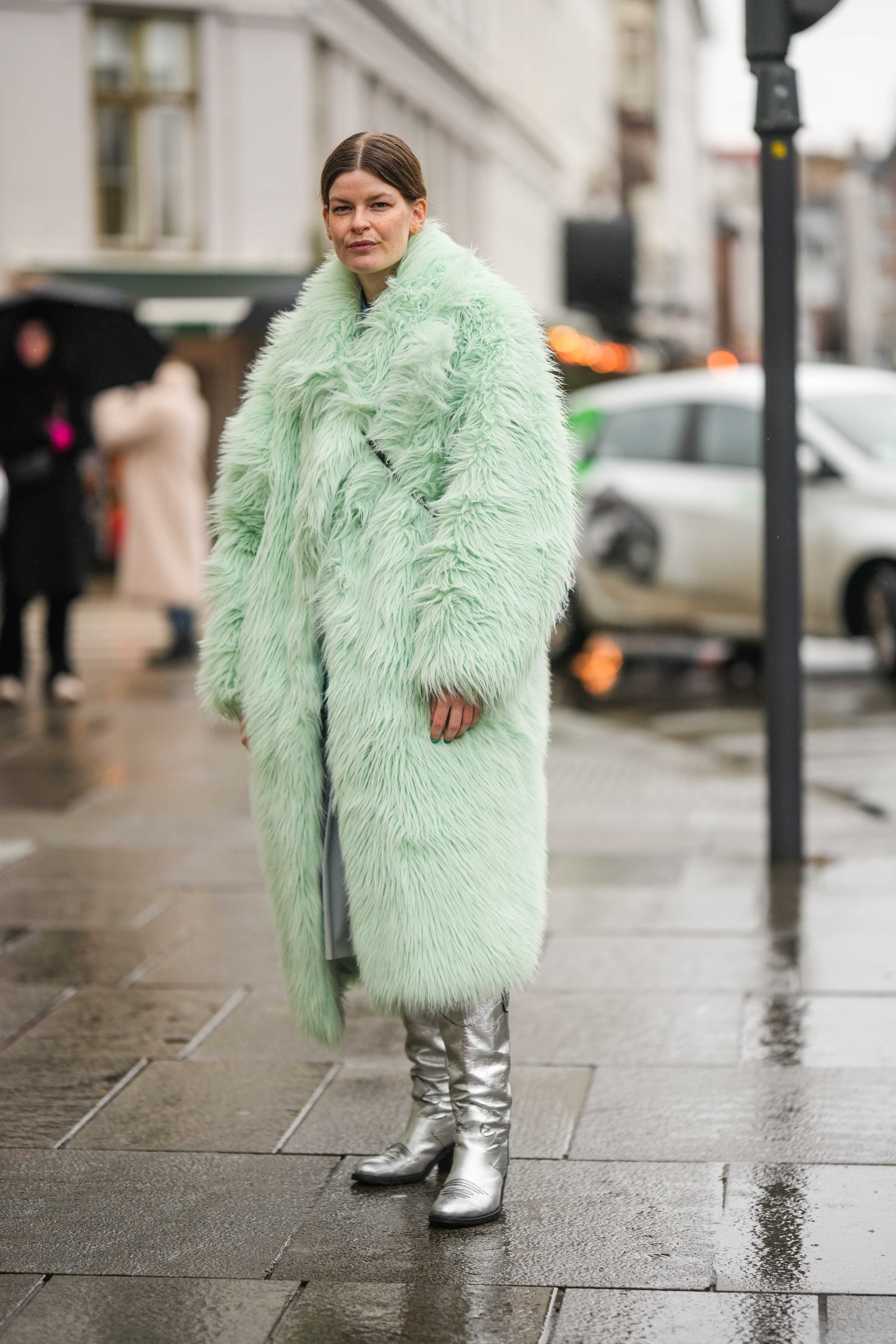Fur coat street style 2018 top