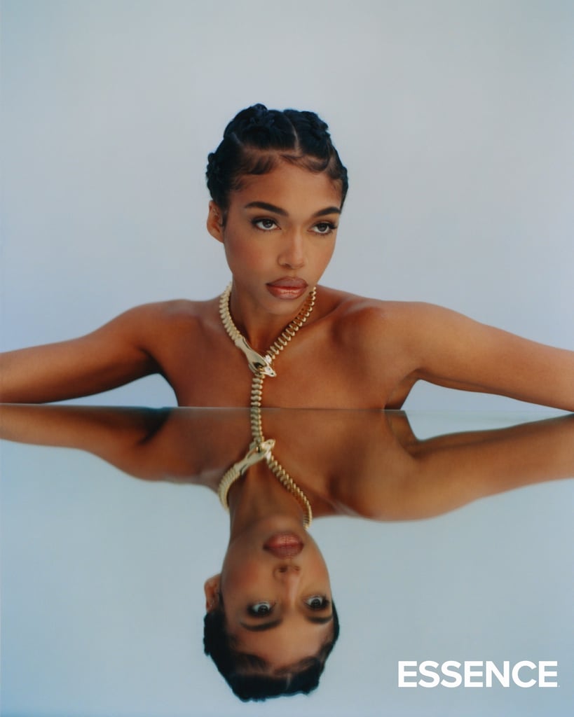 Lori Harvey Wears LaQuan Smith Breastplate For Essence Cover