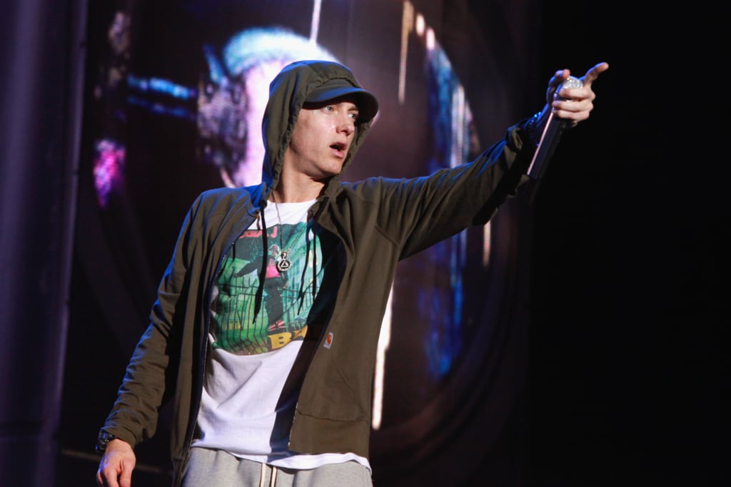 23: His age when daughter Hailie was born.
30: The number of seconds it took him to write the hook for "Just Lose It."
50: The approximate number of songs he makes for every album before deciding on the final tracklist.
60: The number of minutes it took him to write "My Name Is" during his first meeting with Dr. Dre.