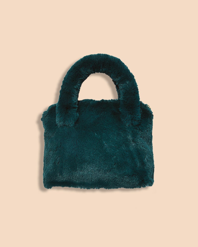 Faux Fur Satchel Handbag