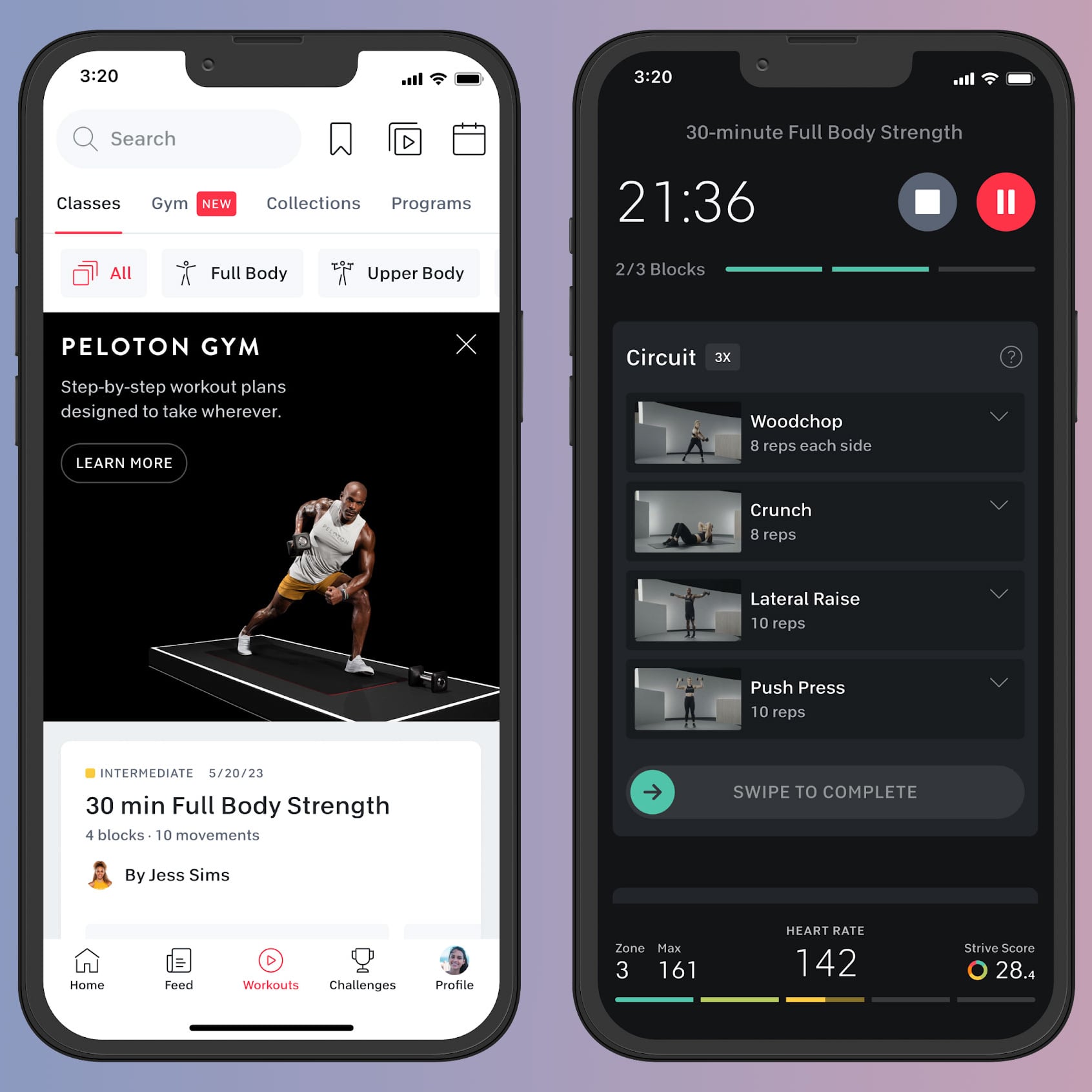 peloton app exercises