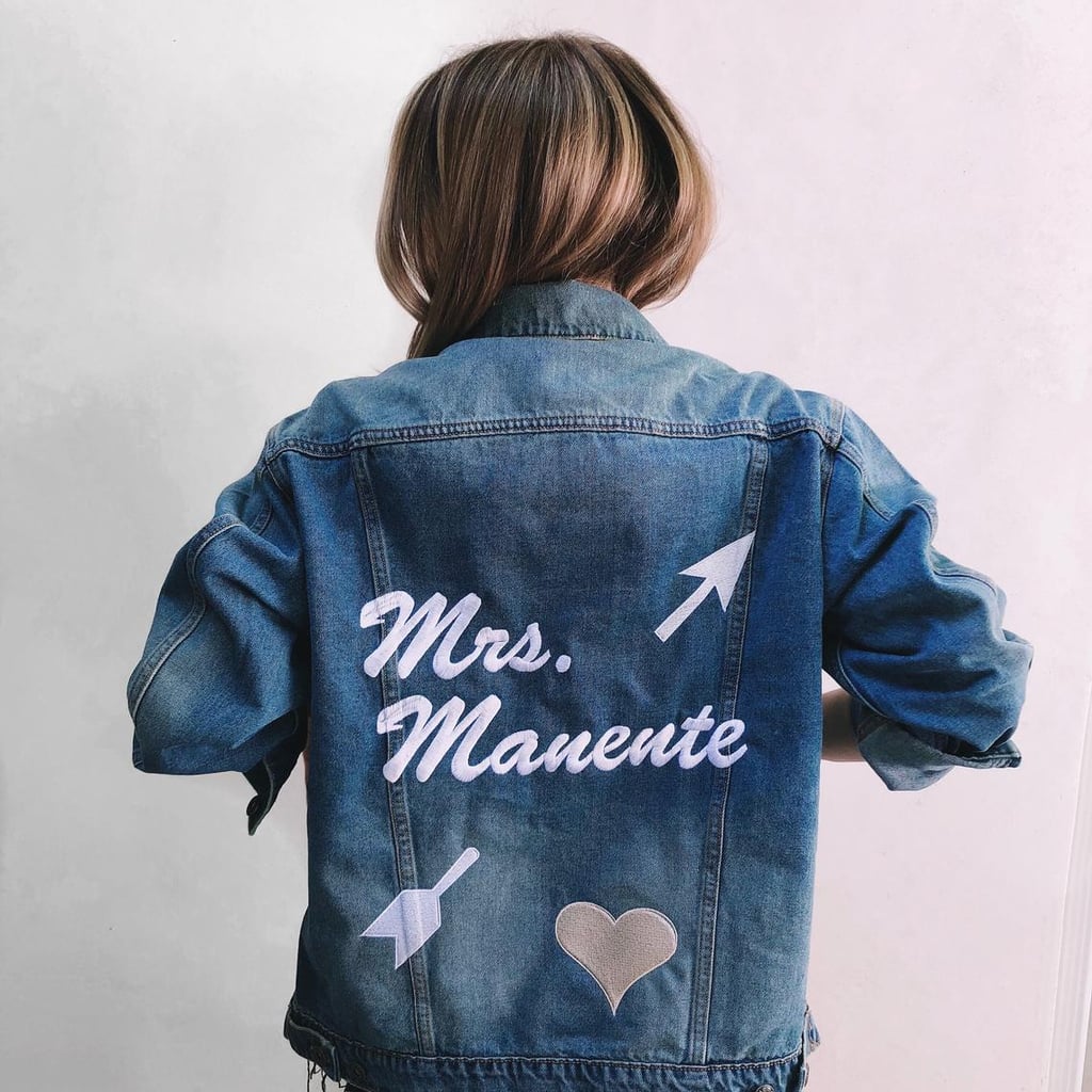 Mrs Custom Embroidered Denim Jacket Denim Jackets For Weddings Popsugar Love And Sex Photo 14 