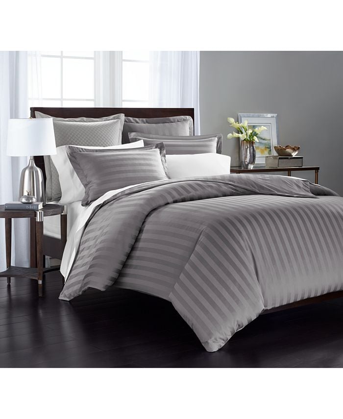 Stripe 100% Supima Cotton 550 Thread Count Duvet Set