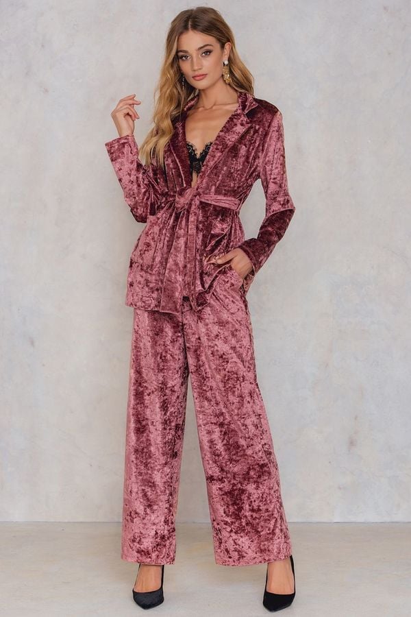 NA-KD Velvet Flared Pants