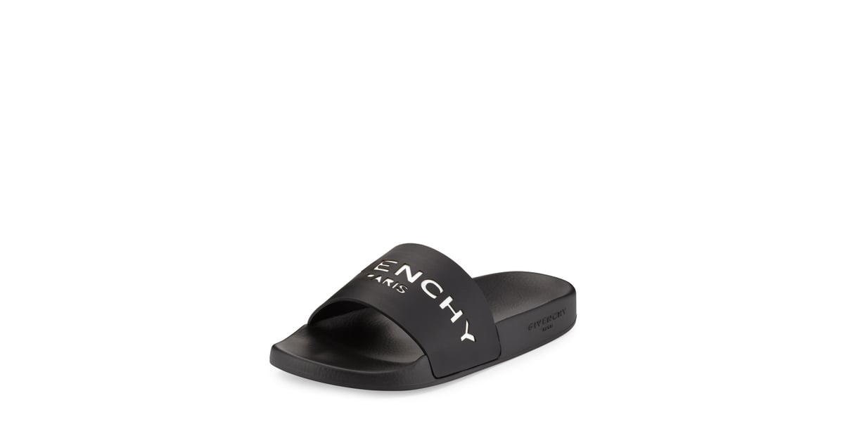 Givenchy Logo Rubber Slide Sandal, Black ($295) | Slide Sandals ...