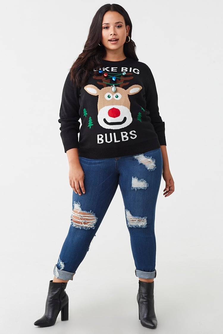 I Like Big Bulbs Plus-Size Graphic Sweater