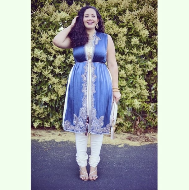 Layering pants under a dress instantly adds versatility. PlusSize Bloggers Summer 2014