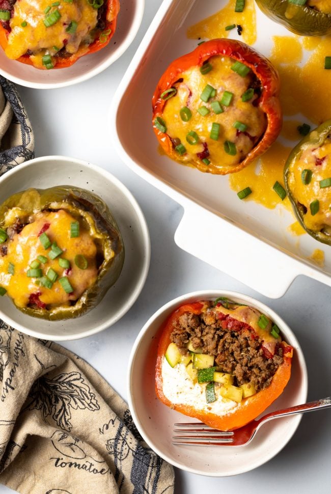 Ground-Beef-Stuffed Peppers without Rice