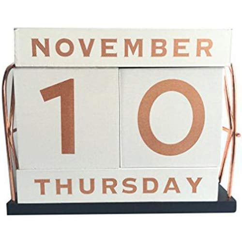 Vintage Wooden Block Calendar Desk Accessory Best Gifts For Coworkers