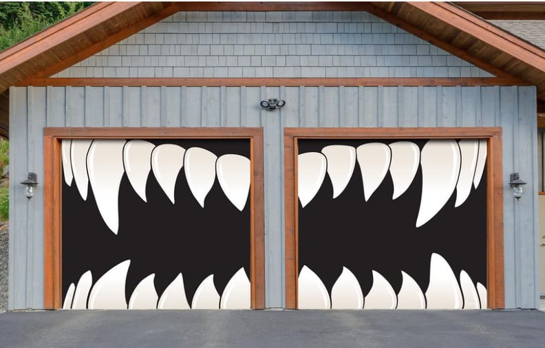 可怕的牙齿车库门幅壁画