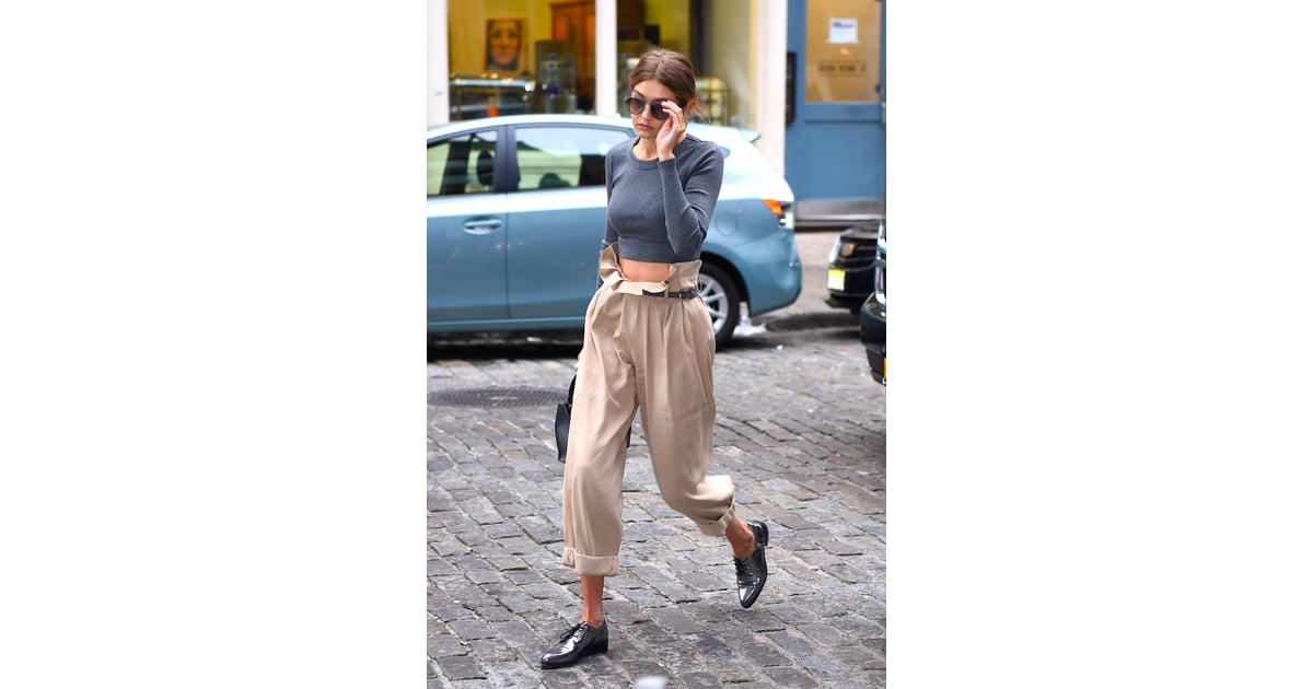 Gigi Hadid Picks High-Waisted Paper Bag Pants | Gigi Hadid in High
