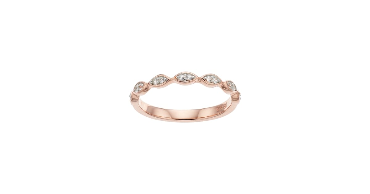 14k Rose Gold Over Silver Lab-Created White Sapphire Marquise Ring ...