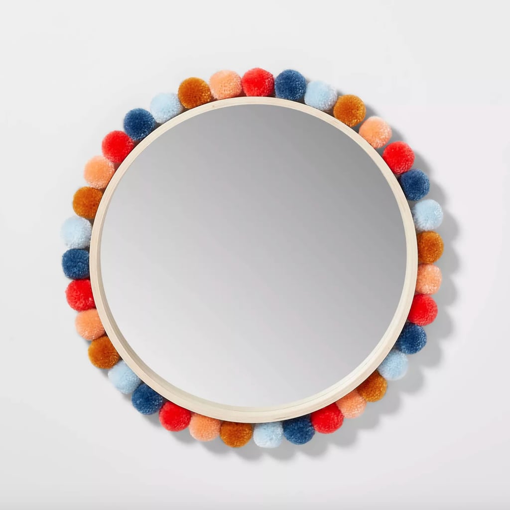 Maximalist Mirror: Pillowfort Round Colourful Pom-Pom Mirror