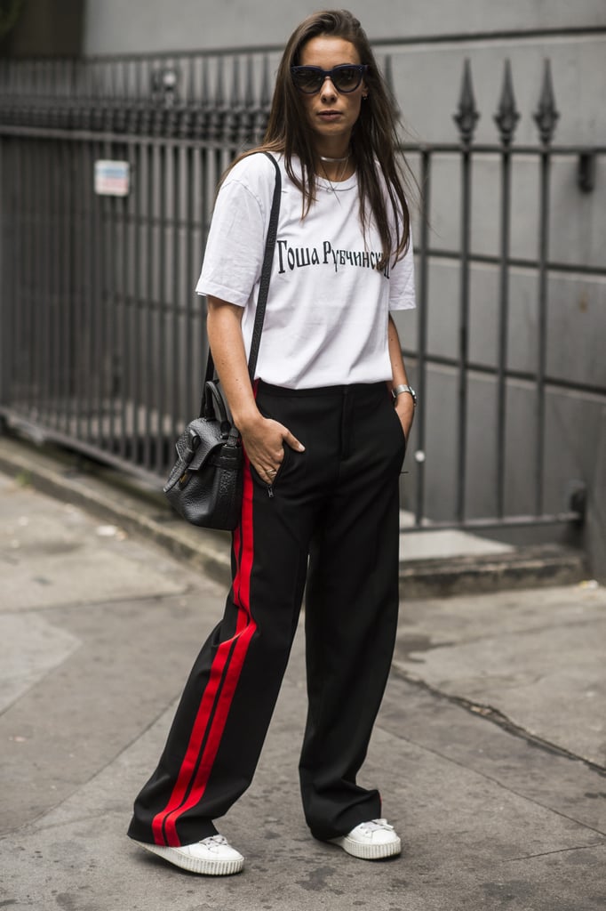 With a Graphic Tee and Platform Sneakers